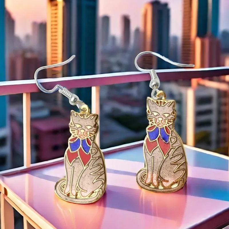 HONGQIAO Enamel Earrings Women's-3
