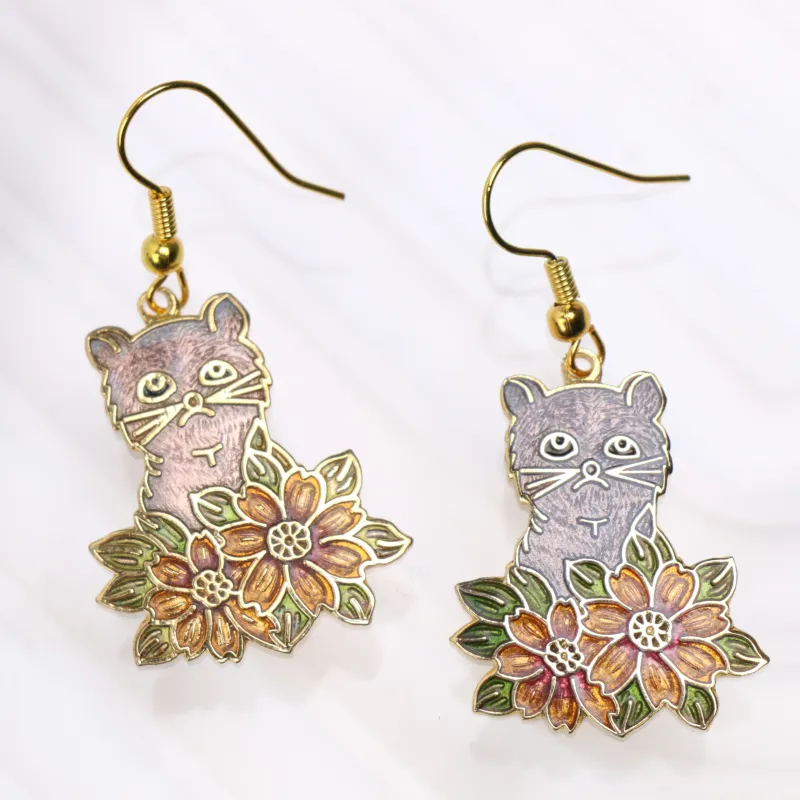 HONGQIAO Enamel Earrings Women's-2