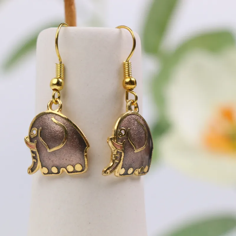 HONGQIAO Alloy Enamel Earrings Women's-7