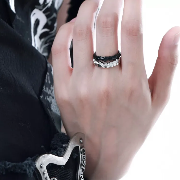 TIANJUE Alloy Silver Plated Rings Unisex-2