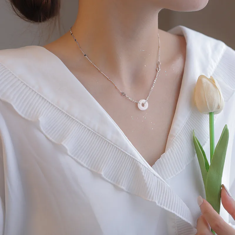 TIANJUE Natural Chalcedony Necklaces Unisex-1