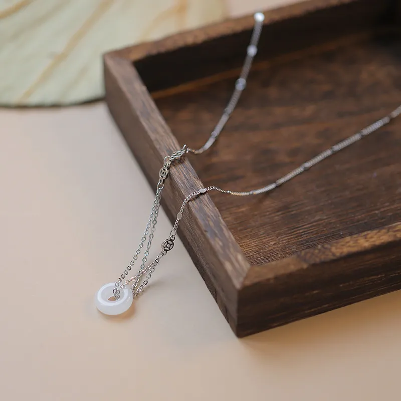 TIANJUE Natural Chalcedony Necklaces Unisex-2