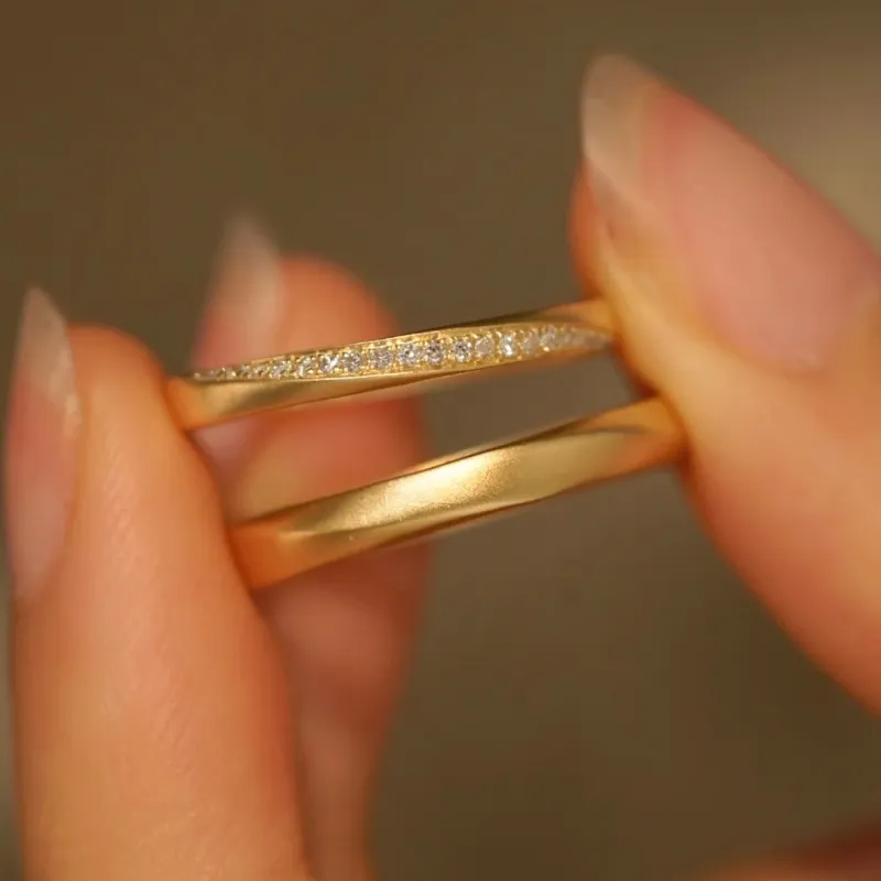 TIANJUE Synthetic Cubic Zirconia Rings Unisex-2