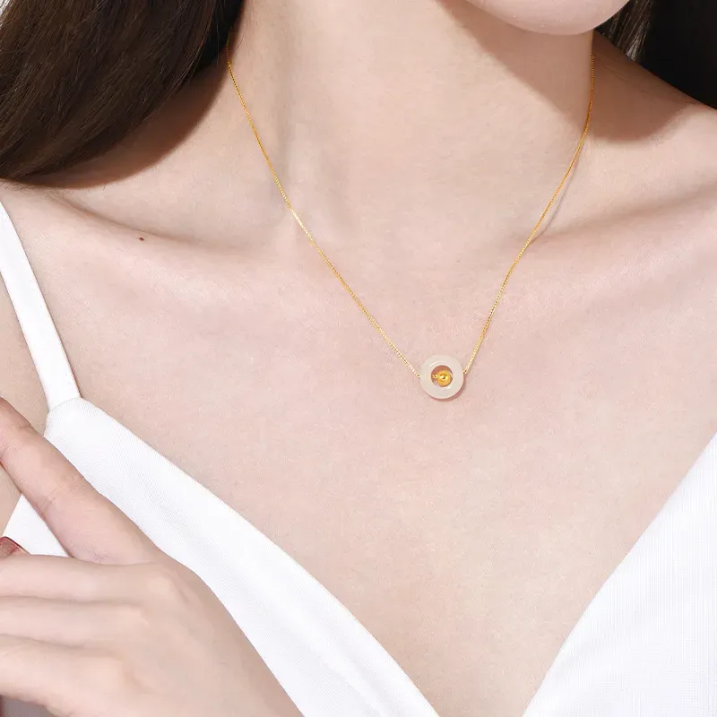 TIANJUE Chalcedony Jade Necklaces Unisex-4