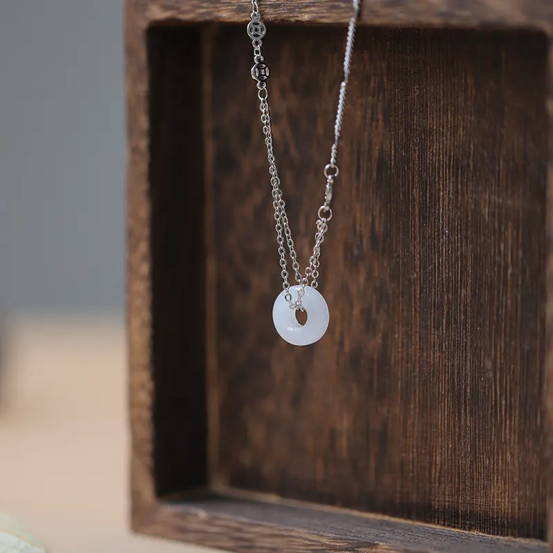 TIANJUE Natural Chalcedony Necklaces Unisex-4