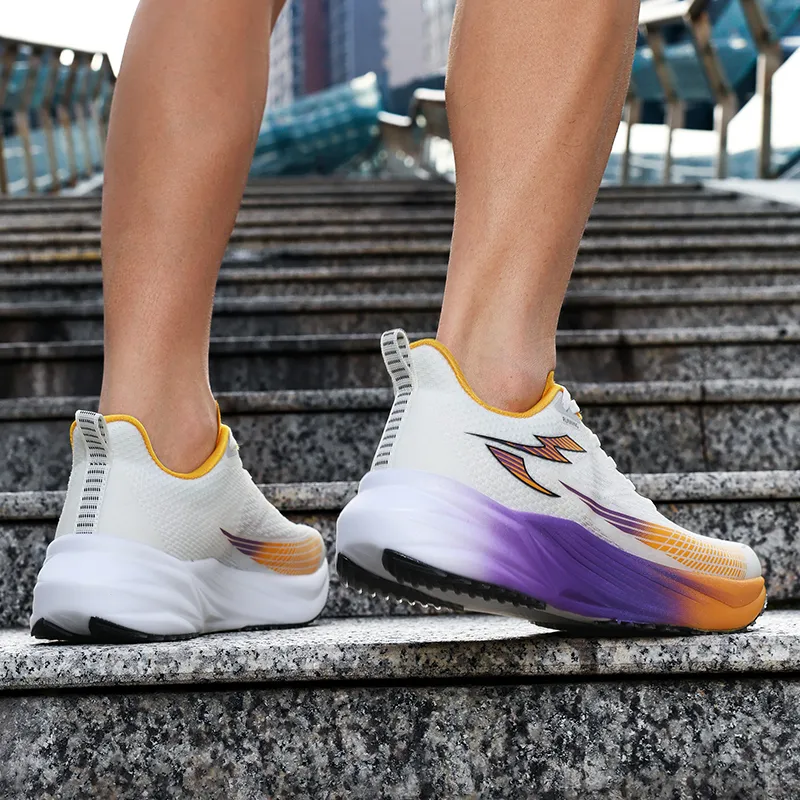 WANBUZHE Running Shoes Unisex Low Top Purple/Yellow-6