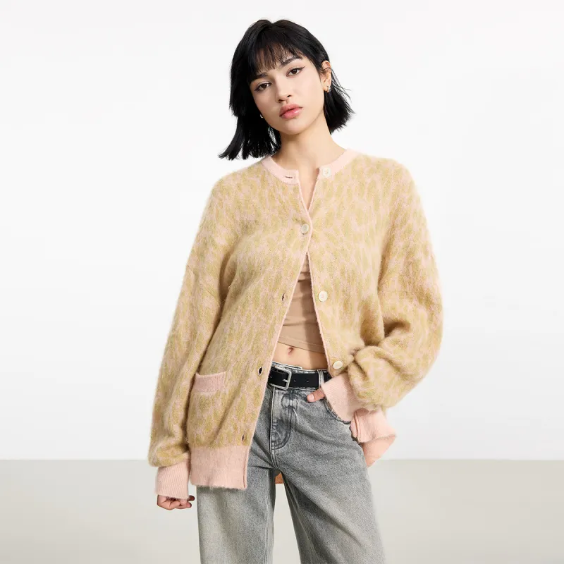 LINCchic Knitwear Women's New Elite Pink Leopard Print-3