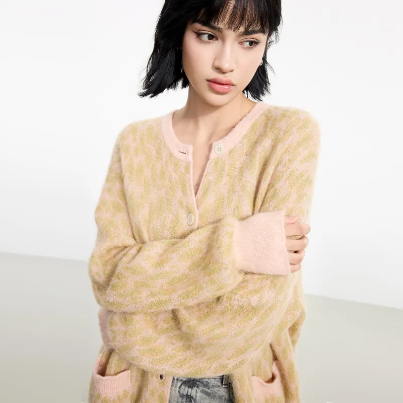 LINCchic Knitwear Women's New Elite Pink Leopard Print-5