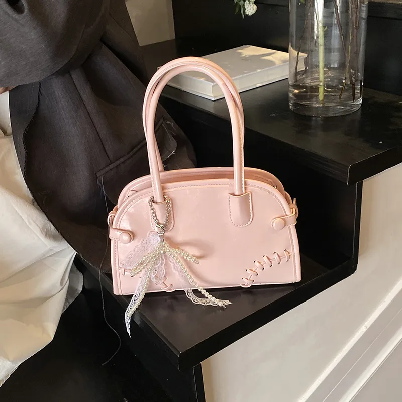 PINK·LAND PU Shoulder Bag, Crossbody Bag, Handbag Women's White/Pink/Blue-11
