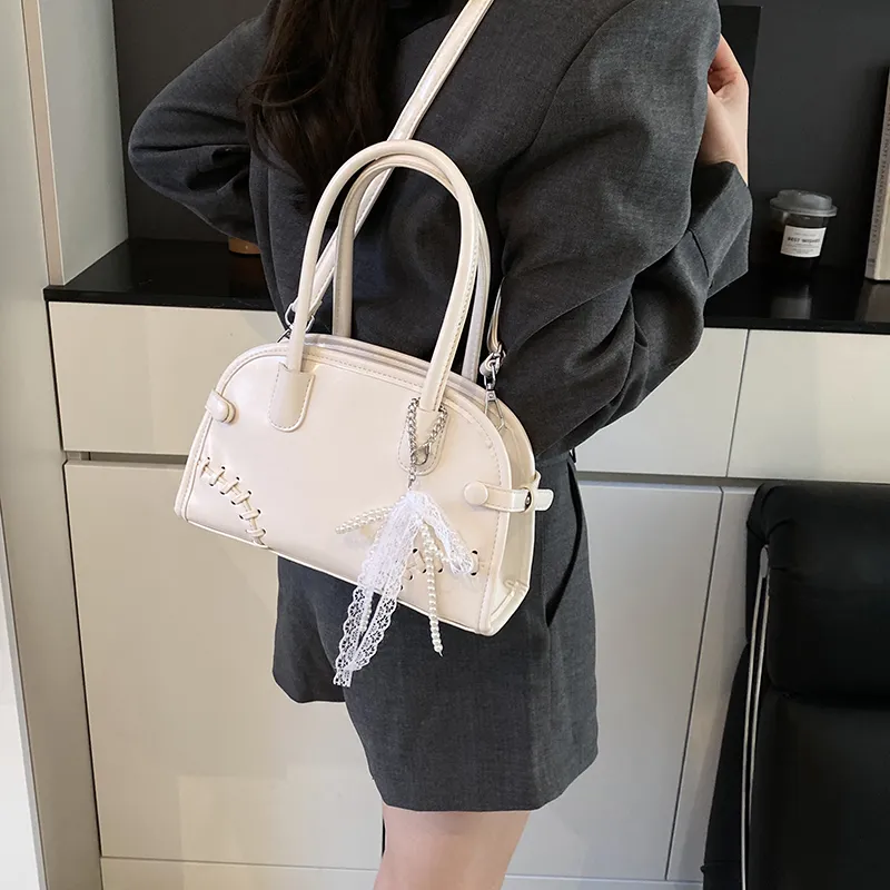 PINK·LAND PU Shoulder Bag, Crossbody Bag, Handbag Women's White/Pink/Blue-5