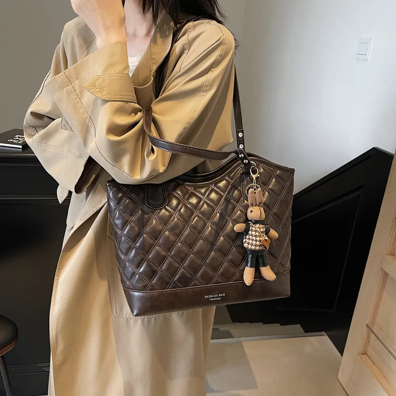 PINK·LAND PU Shoulder Bag Tote Shoulder Bag Women's Brown/Coffee/Black/Burgundy-10