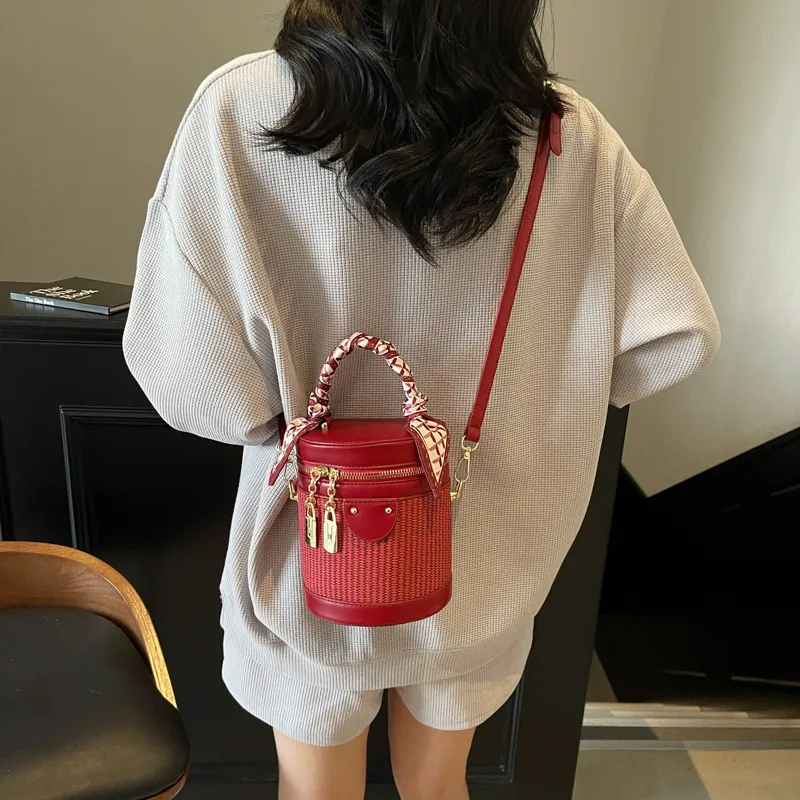 PINK·LAND PU Bucket Bag, Shoulder Bag, Handbag Women's Multicolor-16