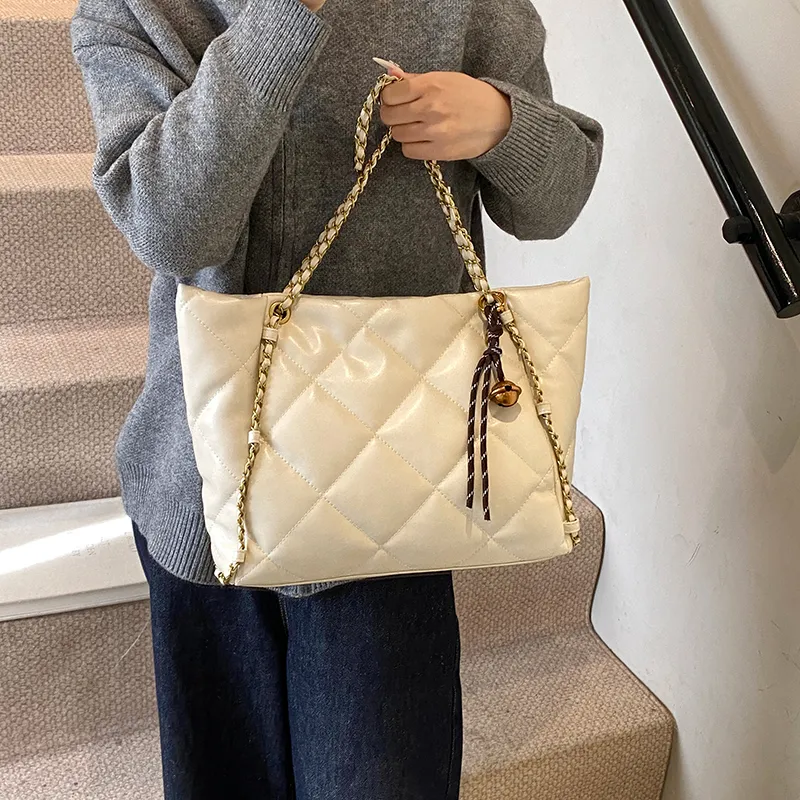 PINK·LAND PU Tote Bag Shopping Bag Crossbody Bag Shoulder Bag Women's Brown/Black/Coffee/Ecru-25