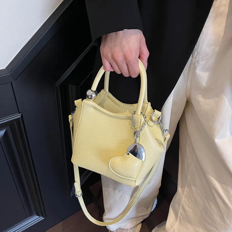 PINK·LAND PU Shoulder Bag, Crossbody Bag, Handbag Women's Black/Ecru/Silver/Pink/Purple/Yellow-33