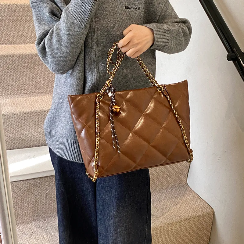 PINK·LAND PU Tote Bag Shopping Bag Crossbody Bag Shoulder Bag Women's Brown/Black/Coffee/Ecru-2