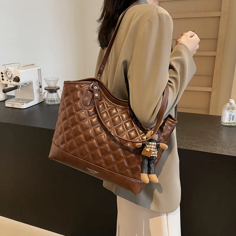 PINK·LAND PU Shoulder Bag Tote Shoulder Bag Women's Brown/Coffee/Black/Burgundy-6