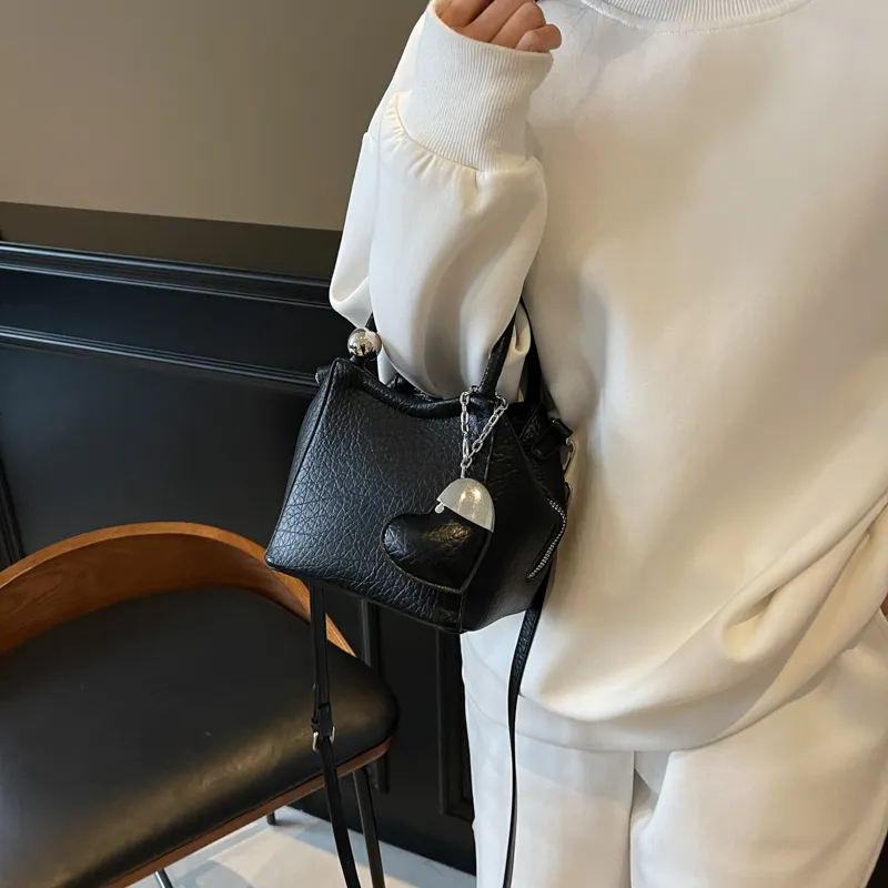 PINK·LAND PU Shoulder Bag, Crossbody Bag, Handbag Women's Black/Ecru/Silver/Pink/Purple/Yellow-3