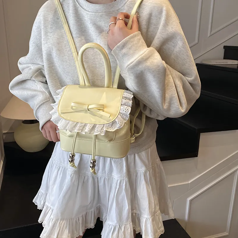 PINK·LAND PU Backpack Regular Women's White/Pink/Purple/Black/Yellow-31