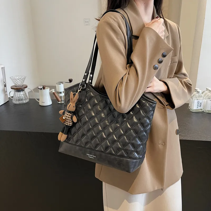 PINK·LAND PU Shoulder Bag Tote Shoulder Bag Women's Brown/Coffee/Black/Burgundy-20