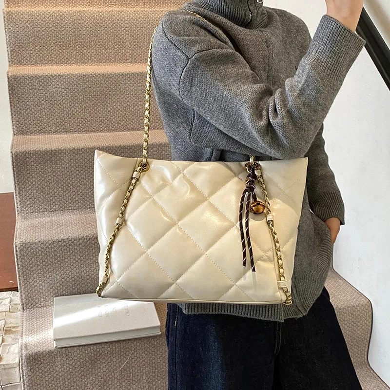PINK·LAND PU Tote Bag Shopping Bag Crossbody Bag Shoulder Bag Women's Brown/Black/Coffee/Ecru-27
