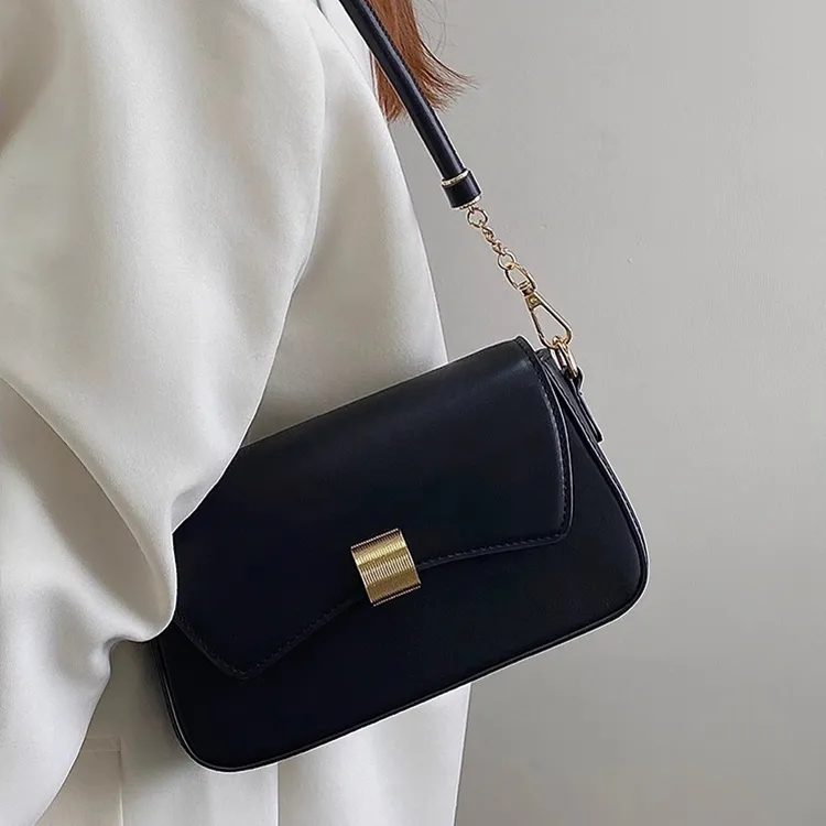 PINK·LAND PU Shoulder Bag Women's White/Black-6