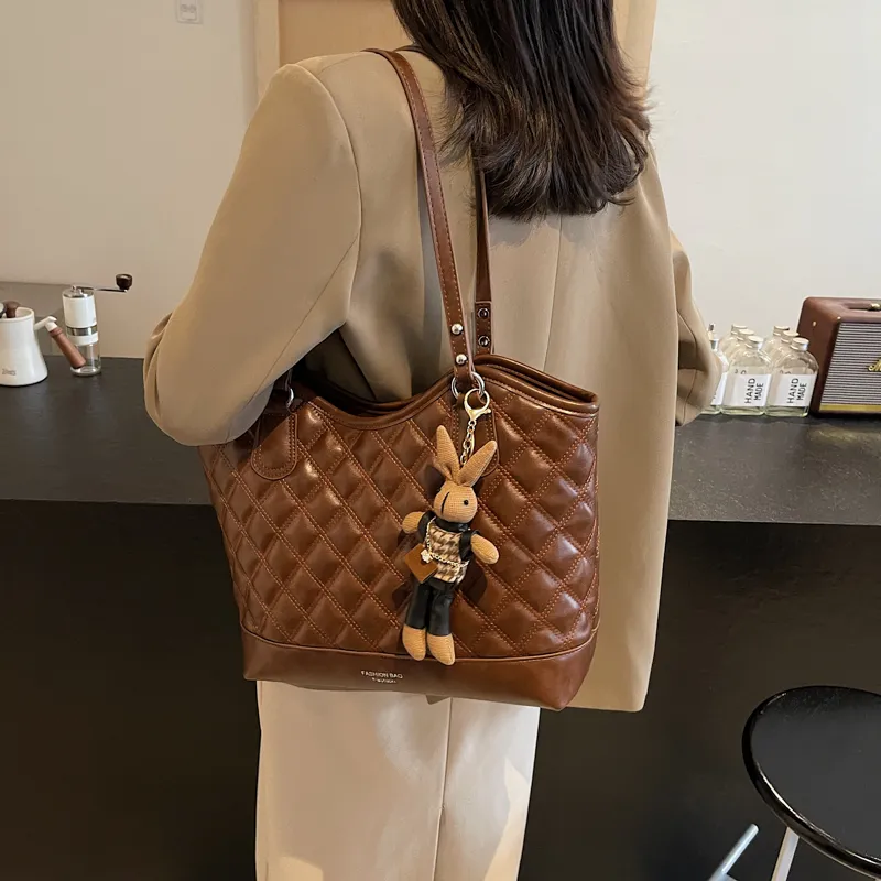 PINK·LAND PU Shoulder Bag Tote Shoulder Bag Women's Brown/Coffee/Black/Burgundy-3