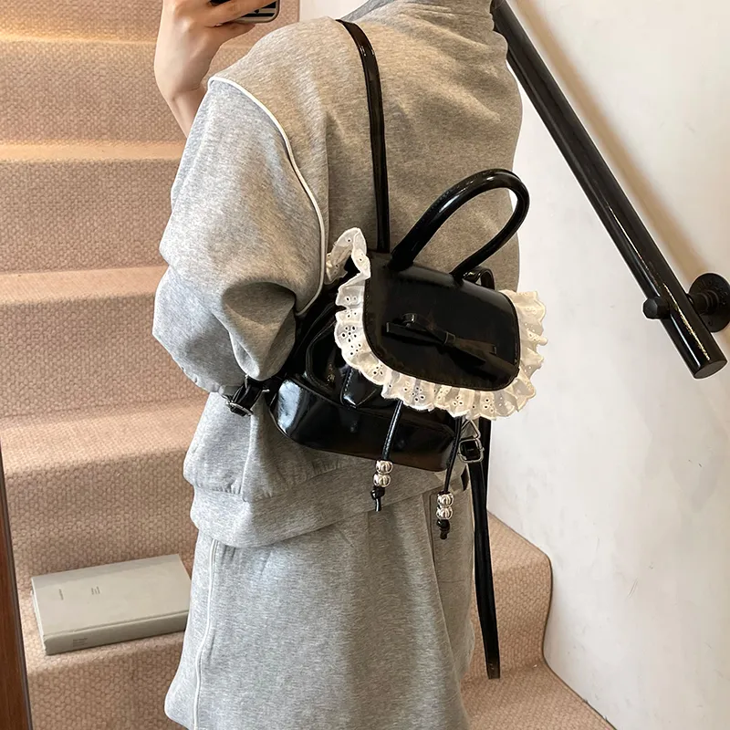 PINK·LAND PU Backpack Regular Women's White/Pink/Purple/Black/Yellow-27