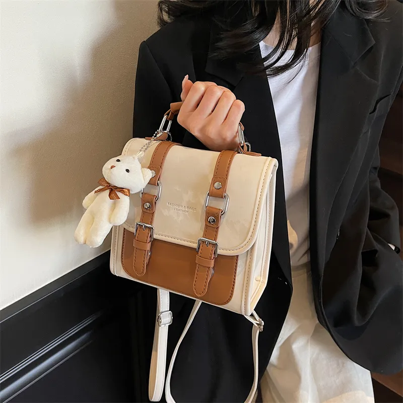 PINK·LAND PU Backpack Women's Pink/Brown/Silver/Blue/Black-10