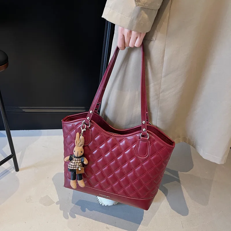 PINK·LAND PU Shoulder Bag Tote Shoulder Bag Women's Brown/Coffee/Black/Burgundy-24