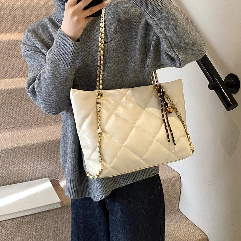 PINK·LAND PU Tote Bag Shopping Bag Crossbody Bag Shoulder Bag Women's Brown/Black/Coffee/Ecru-23