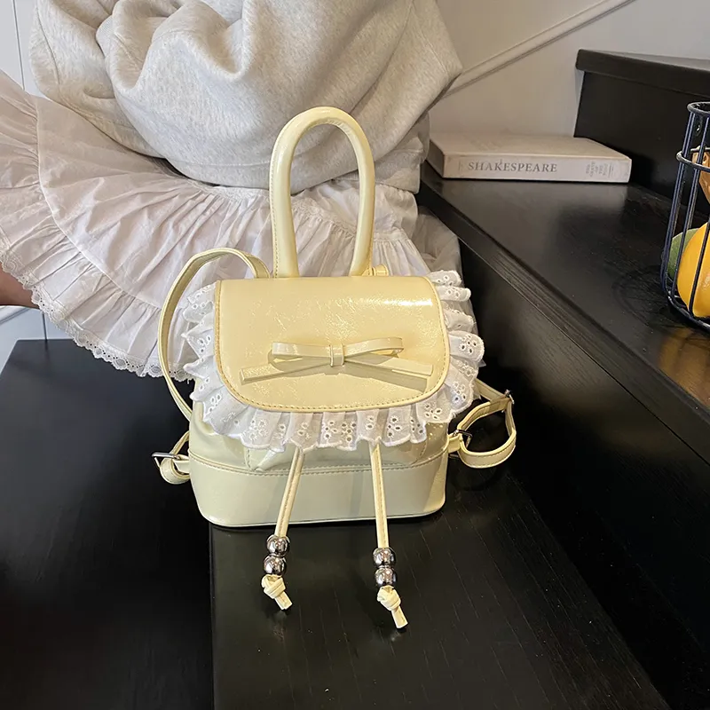 PINK·LAND PU Backpack Regular Women's White/Pink/Purple/Black/Yellow-34