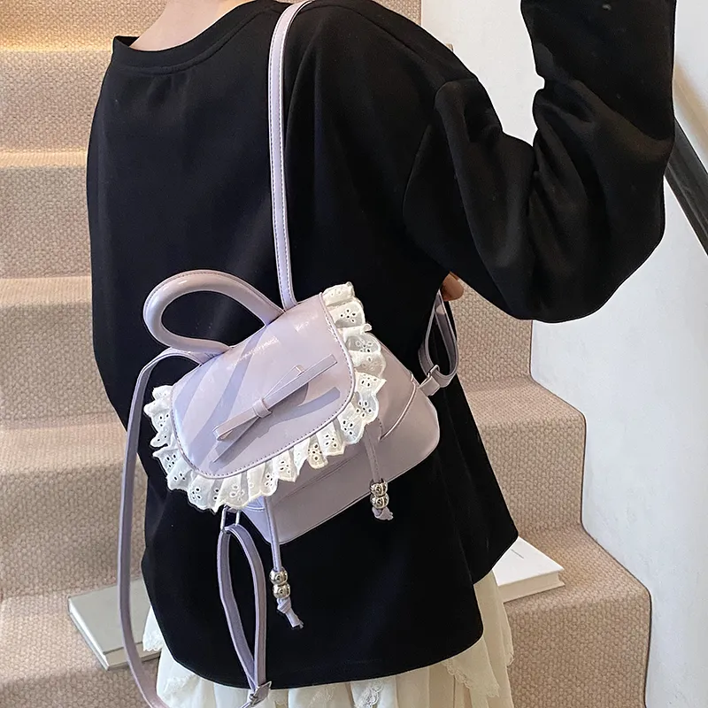 PINK·LAND PU Backpack Regular Women's White/Pink/Purple/Black/Yellow-18