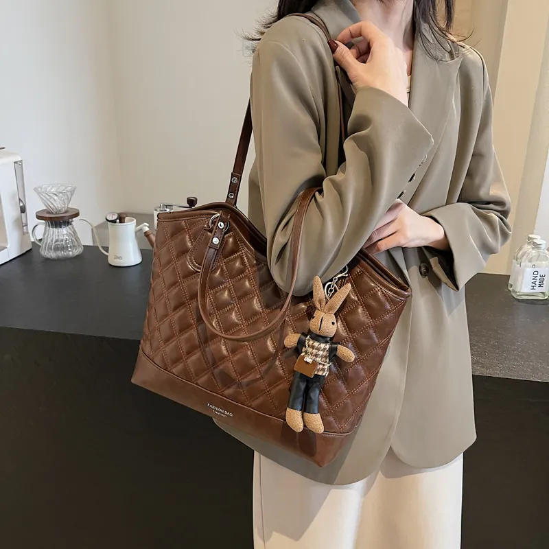 PINK·LAND PU Shoulder Bag Tote Shoulder Bag Women's Brown/Coffee/Black/Burgundy-2