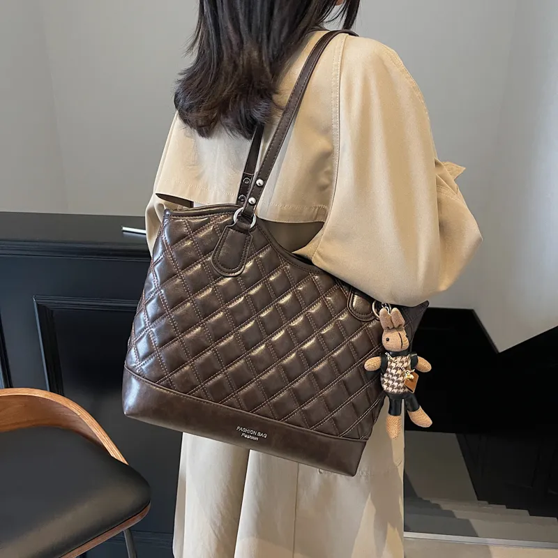 PINK·LAND PU Shoulder Bag Tote Shoulder Bag Women's Brown/Coffee/Black/Burgundy-11