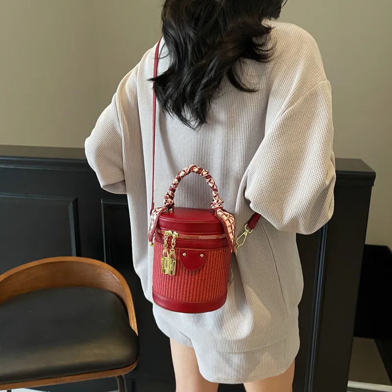 PINK·LAND PU Bucket Bag, Shoulder Bag, Handbag Women's Multicolor-14