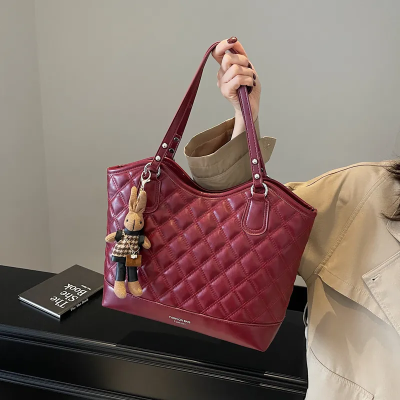 PINK·LAND PU Shoulder Bag Tote Shoulder Bag Women's Brown/Coffee/Black/Burgundy-27
