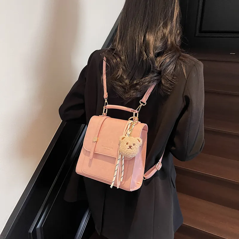 PINK·LAND PU Backpack Women's Multicolor-11