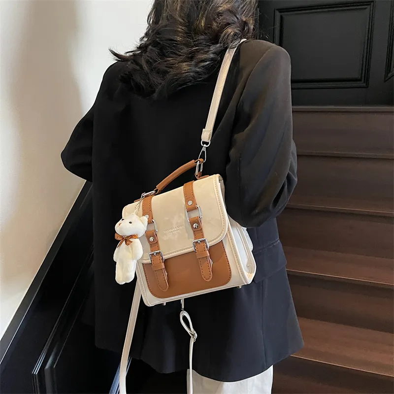 PINK·LAND PU Backpack Women's Pink/Brown/Silver/Blue/Black-13