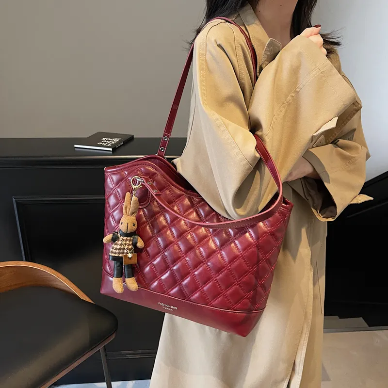 PINK·LAND PU Shoulder Bag Tote Shoulder Bag Women's Brown/Coffee/Black/Burgundy-26
