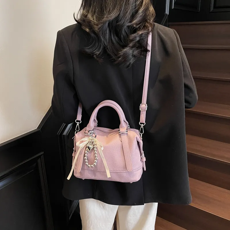 PINK·LAND PU One Shoulder Handbag Women's Black/Ecru/Yellow/Pink/Purple/Blue-30