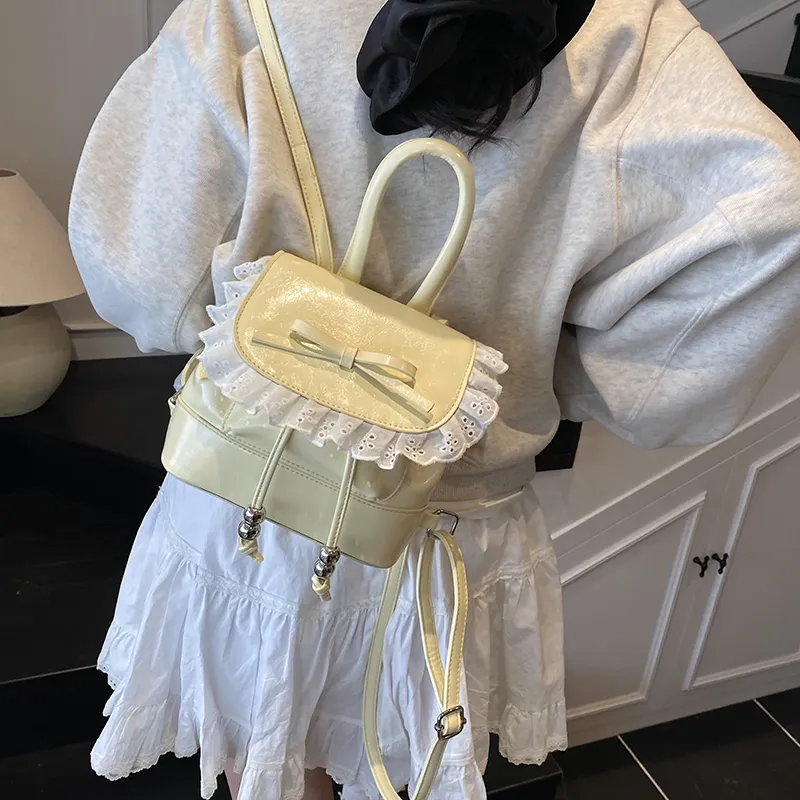 PINK·LAND PU Backpack Regular Women's White/Pink/Purple/Black/Yellow-33