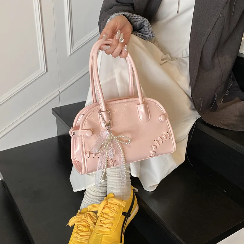 PINK·LAND PU Shoulder Bag, Crossbody Bag, Handbag Women's White/Pink/Blue-7