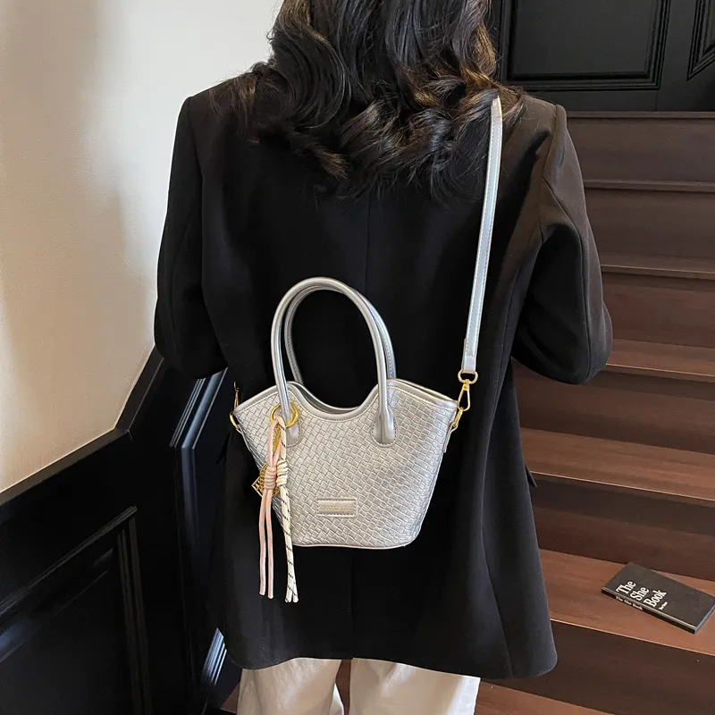 PINK·LAND PU Crossbody Handbag Regular Women's Black/Light Blue/Pink/Ecru/Silver-26