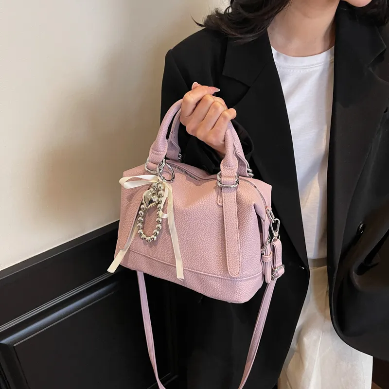 PINK·LAND PU One Shoulder Handbag Women's Black/Ecru/Yellow/Pink/Purple/Blue-31