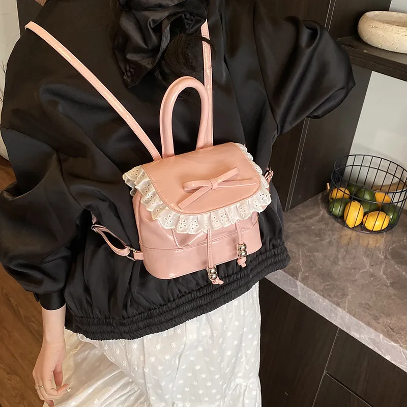 PINK·LAND PU Backpack Regular Women's White/Pink/Purple/Black/Yellow-10