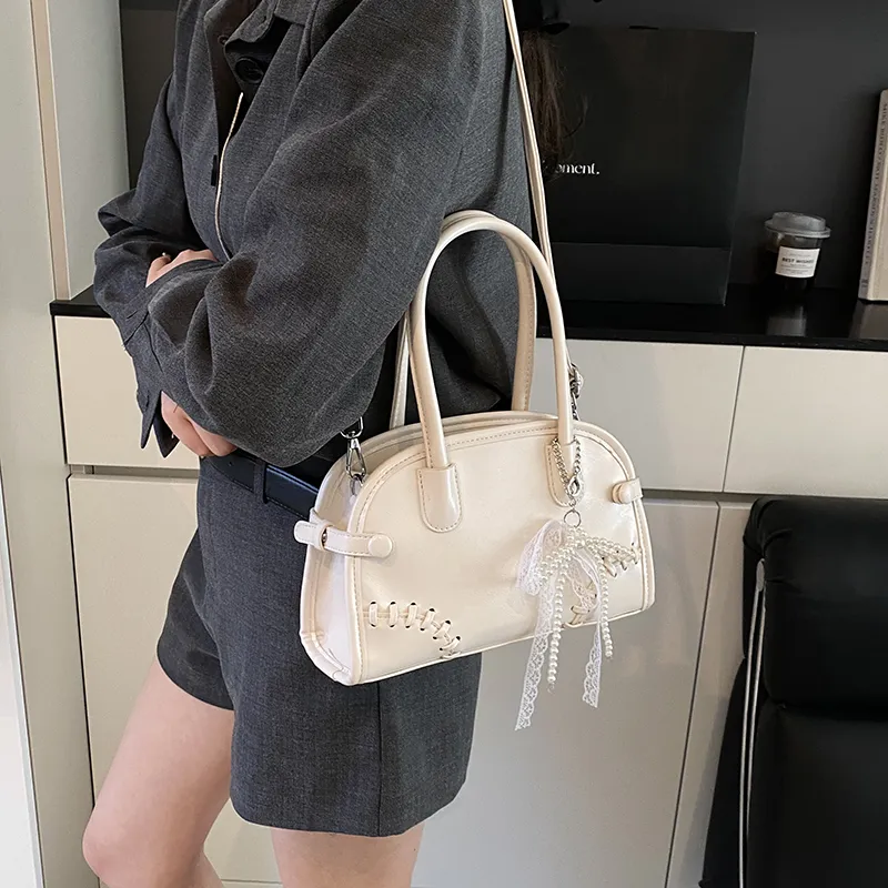 PINK·LAND PU Shoulder Bag, Crossbody Bag, Handbag Women's White/Pink/Blue-4