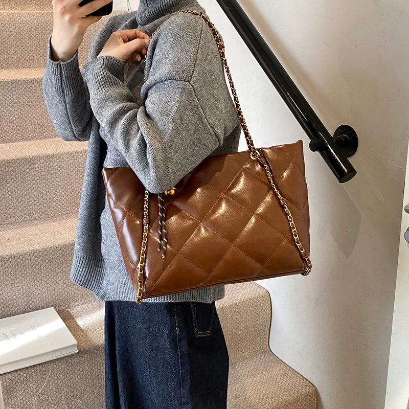 PINK·LAND PU Tote Bag Shopping Bag Crossbody Bag Shoulder Bag Women's Brown/Black/Coffee/Ecru-5