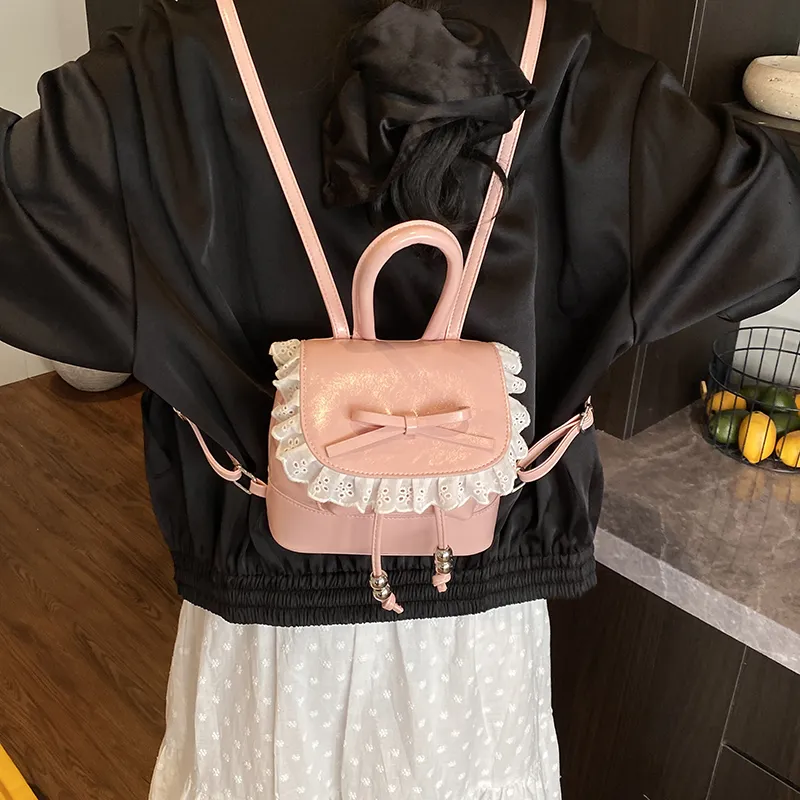 PINK·LAND PU Backpack Regular Women's White/Pink/Purple/Black/Yellow-13