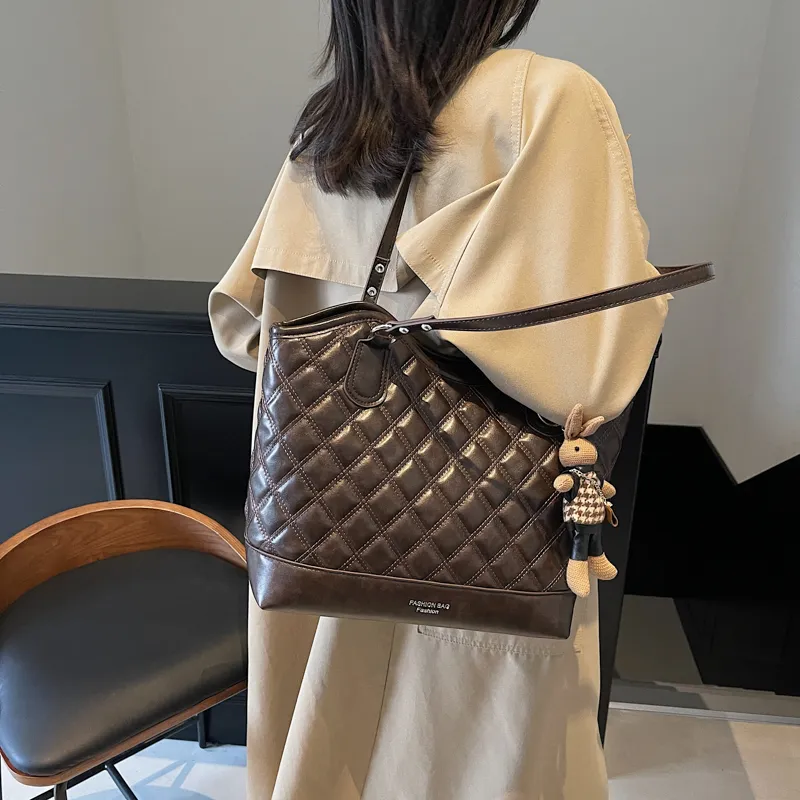 PINK·LAND PU Shoulder Bag Tote Shoulder Bag Women's Brown/Coffee/Black/Burgundy-12