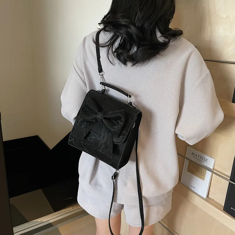PINK·LAND PU Backpack Women's Ecru/Black/Pink/Silver-12